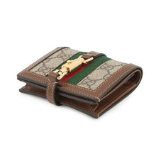 Load image into Gallery viewer, GUCCI Jackie 1961 Card Case Wallet Beige/Brown645536 GG Supreme/Leather