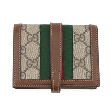 Load image into Gallery viewer, GUCCI Jackie 1961 Card Case Wallet Beige/Brown645536 GG Supreme/Leather