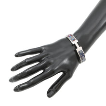 将图像加载到图库查看器中,HERMES ClicHH/Ceraphet Fan Bracelet Navy Metal Enamel