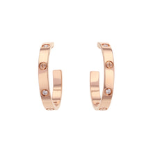将图像加载到图库查看器中,CARTIER Love Hoop Earrings Size Medium ModelB8301433 18K Pink Gold