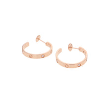 将图像加载到图库查看器中,CARTIER Love Hoop Earrings Size Medium ModelB8301433 18K Pink Gold