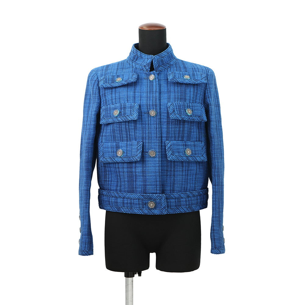 CHANEL 2020 Resort Collection Checkered Tweed Jacket Size 36