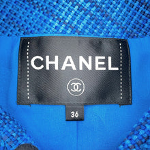 Load image into Gallery viewer, CHANEL 2020 Resort Collection Checkered Tweed Jacket Size 36 BlueP62605 V46600 MG152 Cotton53% Wool35% Polyamide12%
