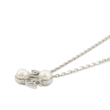 Load image into Gallery viewer, CHANEL CC Logo Rhinestone Faux Pearl Necklace SilverABF723 B20573 U0937 Metal Rhinestone Faux Pearl