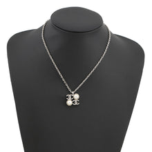 Load image into Gallery viewer, CHANEL CC Logo Rhinestone Faux Pearl Necklace SilverABF723 B20573 U0937 Metal Rhinestone Faux Pearl