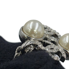 Load image into Gallery viewer, CHANEL CC Logo Rhinestone Faux Pearl Necklace SilverABF723 B20573 U0937 Metal Rhinestone Faux Pearl