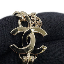 将图像加载到图库查看器中,CHANEL CC Logo Chain Necklace Gold Plated Rhinestone