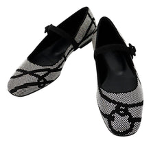 将图像加载到图库查看器中,HERMES Lightweight flat ballet shoes BlackH252057Z Suede Bijoux Size 36