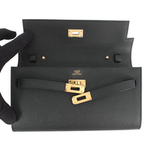 Load image into Gallery viewer, HERMES Kelly wallet long to go Black Epsom