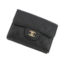 将图像加载到图库查看器中,CHANEL Matelasse Classic Small Flap Wallet BlackAP0230 Caviar Leather