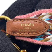 Load image into Gallery viewer, HERMES Bandouliere Rose d'Eté / White / Rouge Vif / Gold Canvas Swift Leather Size 4.4"x1"