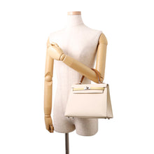 将图像加载到图库查看器中,HERMES Kelly Sellier tricolor Nata/Sesame/Jaune Poussin Epsom Size 25