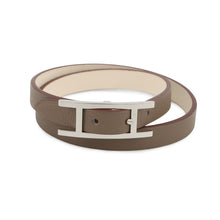 将图像加载到图库查看器中,HERMES Be Api de Bourtour Bracelet Size T3 Etoupe/Nata Swift Leather