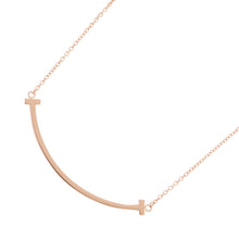 将图像加载到图库查看器中,TIFFANY&Co. T Smile Smile Pendant Size Small60011678 18K Pink Gold