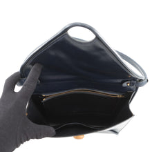 Load image into Gallery viewer, HERMES Wood Shoulder Bag Navy Box Calf Leather