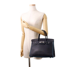 将图像加载到图库查看器中,HERMES Birkin Blue Indigo/Blue Jean Togo Leather Size 30