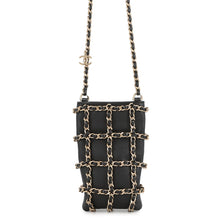 Load image into Gallery viewer, CHANEL Chocolate Bar Chain Shoulder Bag Phone Case BlackAP1161 Lambskin