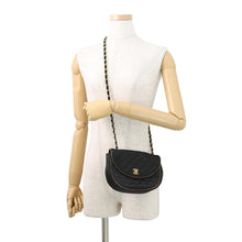 Load image into Gallery viewer, CHANEL Matelasse CC Logo ChainShoulder Bag Black Satin