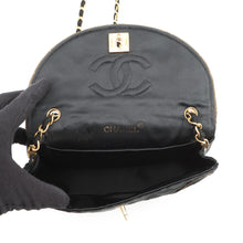 Load image into Gallery viewer, CHANEL Matelasse CC Logo ChainShoulder Bag Black Satin
