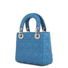 Load image into Gallery viewer, Dior Cannage Lady Dior Blue Leather Size Mini