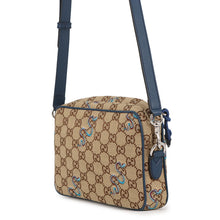 Load image into Gallery viewer, GUCCI GG Canvas Snake Shoulder Bag Beige/Navy817771 GG Canvas Leather