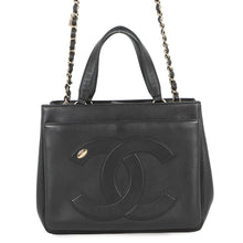 Load image into Gallery viewer, CHANEL CC Logo 2-way Tote Bag BlackAS0326 Leather