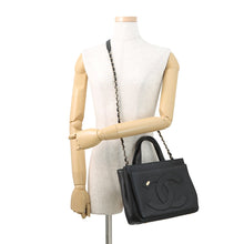 Load image into Gallery viewer, CHANEL CC Logo 2-way Tote Bag BlackAS0326 Leather