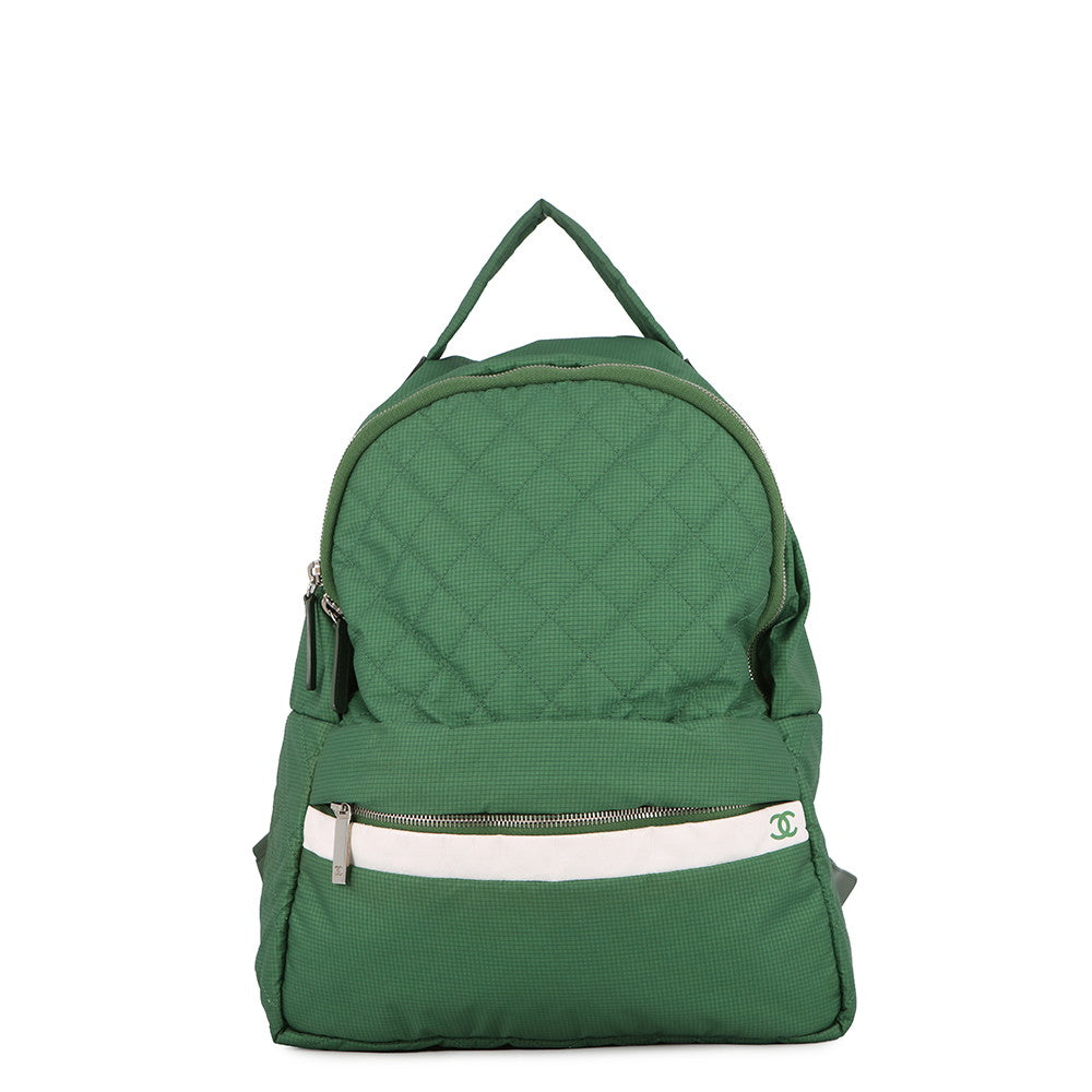 CHANEL CC Logo Backpack Green Nylon– GALLERY RARE Global Online Store