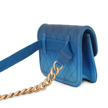 Load image into Gallery viewer, CHANEL Matelasse Chain Crossbody Bag Blue Caviar Leather