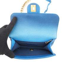 将图像加载到图库查看器中,CHANEL Matelasse Chain Crossbody Bag Blue Caviar Leather