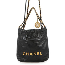 将图像加载到图库查看器中,CHANEL CHANEL22 ChainBag BlackAS3980 Shiny Calf Leather Size Mini