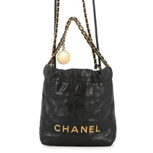 Load image into Gallery viewer, CHANEL CHANEL22 ChainBag BlackAS3980 shiny calf Size Mini