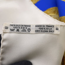 将图像加载到图库查看器中,HERMES Carre ≪Saber Decorative Bag≫ Size 90 Ivory/Blue/Gold Silk100