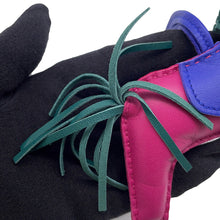 将图像加载到图库查看器中,HERMES Rodeo Rose Purple/Blue Electric/Malachite Lambskin Size MM