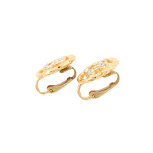 将图像加载到图库查看器中,CHANEL CC Logo Vintage Earring Gold Gold Plated Rhinestone