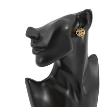 将图像加载到图库查看器中,CHANEL CC Logo Vintage Earring Gold Gold Plated Rhinestone