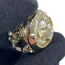 Load image into Gallery viewer, CHANEL CC Logo Round Earrings GoldABF219 B19947 NAFRM Gold Plated Rhinestone Faux Pearl
