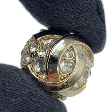 Load image into Gallery viewer, CHANEL CC Logo Round Earrings GoldABF219 B19947 NAFRM Gold Plated Rhinestone Faux Pearl