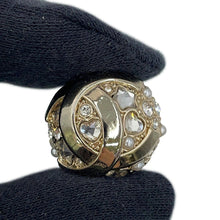 Load image into Gallery viewer, CHANEL CC Logo Round Earrings GoldABF219 B19947 NAFRM Gold Plated Rhinestone Faux Pearl