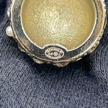 将图像加载到图库查看器中,CHANEL CC Logo Round Earrings GoldABF219 B19947 NAFRM Gold Plated Rhinestone Faux Pearl