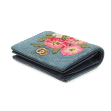 将图像加载到图库查看器中,GUCCI GG Marmont Double G Mini Wallet Blue/Multicolor466492 Denim/Leather