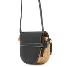 Load image into Gallery viewer, LOEWE Gate Shoulder Bag Black/Natural329.13.U62 Raffia Leather Size Mini