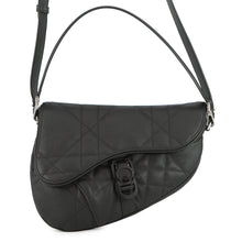 Load image into Gallery viewer, Dior Maxi Canage Saddle Twin Shoulder Bag Black1ADPO306MNE_H00N Calf Leather