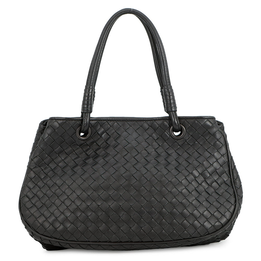 Bottega Veneta INTRECCIATO Handbag Black Leather– GALLERY RARE