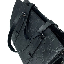Load image into Gallery viewer, GUCCI GG embossed Tote Bag Black625774 527066 Leather