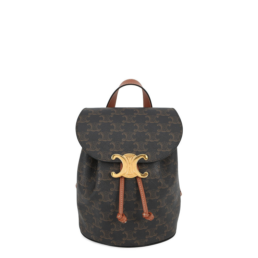 CELINE ブラウンリュック・バックパック CELINE Bonnie Triomphe Backpack Tan118702CAS 04LU PVC Leather