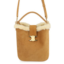 Load image into Gallery viewer, CELINE Louise 2-way Bag Cigarette/Cream116613GFT.18CM Suede Shearling Size Medium
