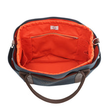 将图像加载到图库查看器中,HERMES Sac de Pansage Navy/Feu Toile Chevrons Canvas