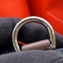 将图像加载到图库查看器中,HERMES Sac de Pansage Navy/Feu Toile Chevrons Canvas