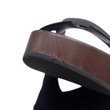 Load image into Gallery viewer, HERMES Cosplay Sandals Black/Brown Leather Wood Size 35
